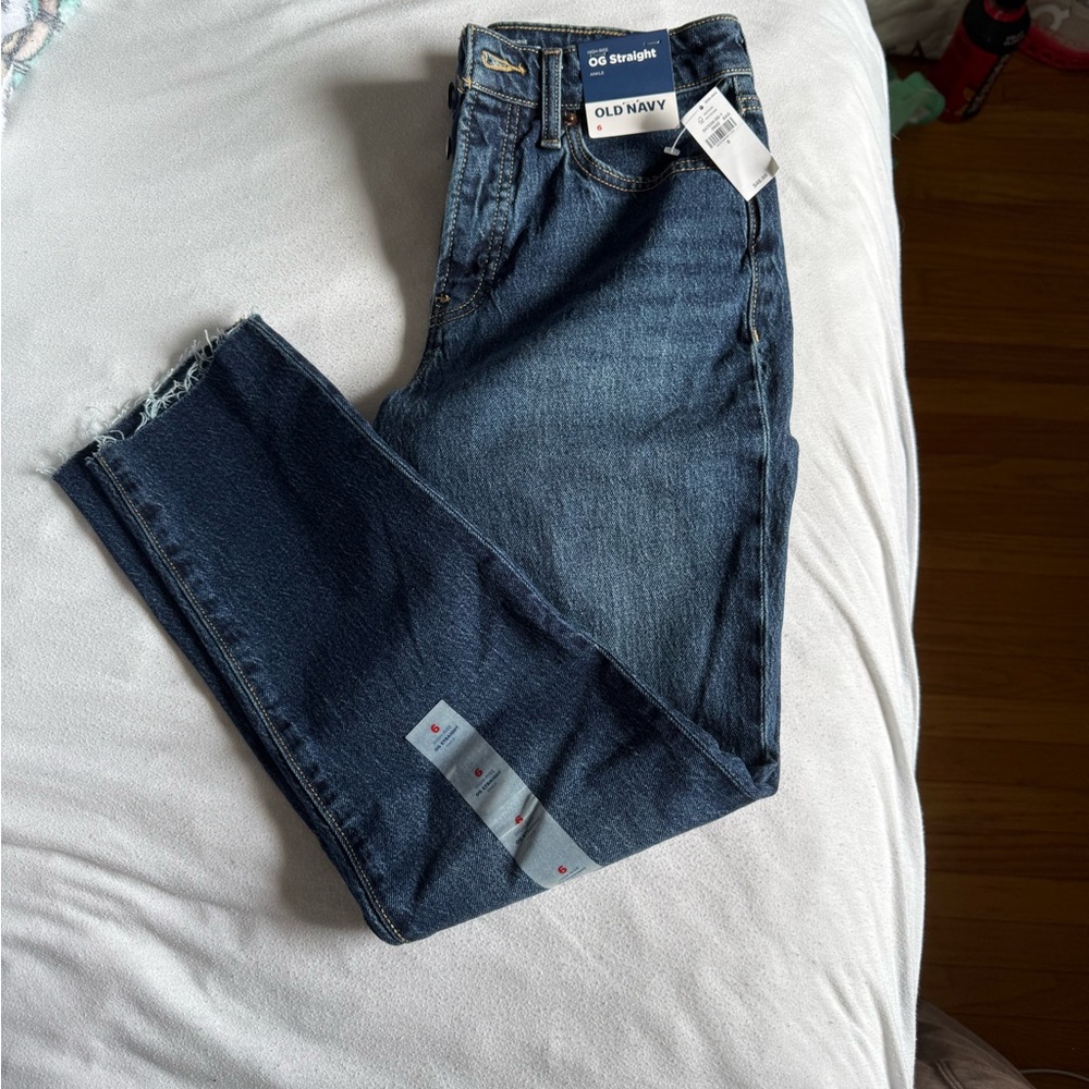 Old Navy Women's Dark Blue Straight Leg Jeans